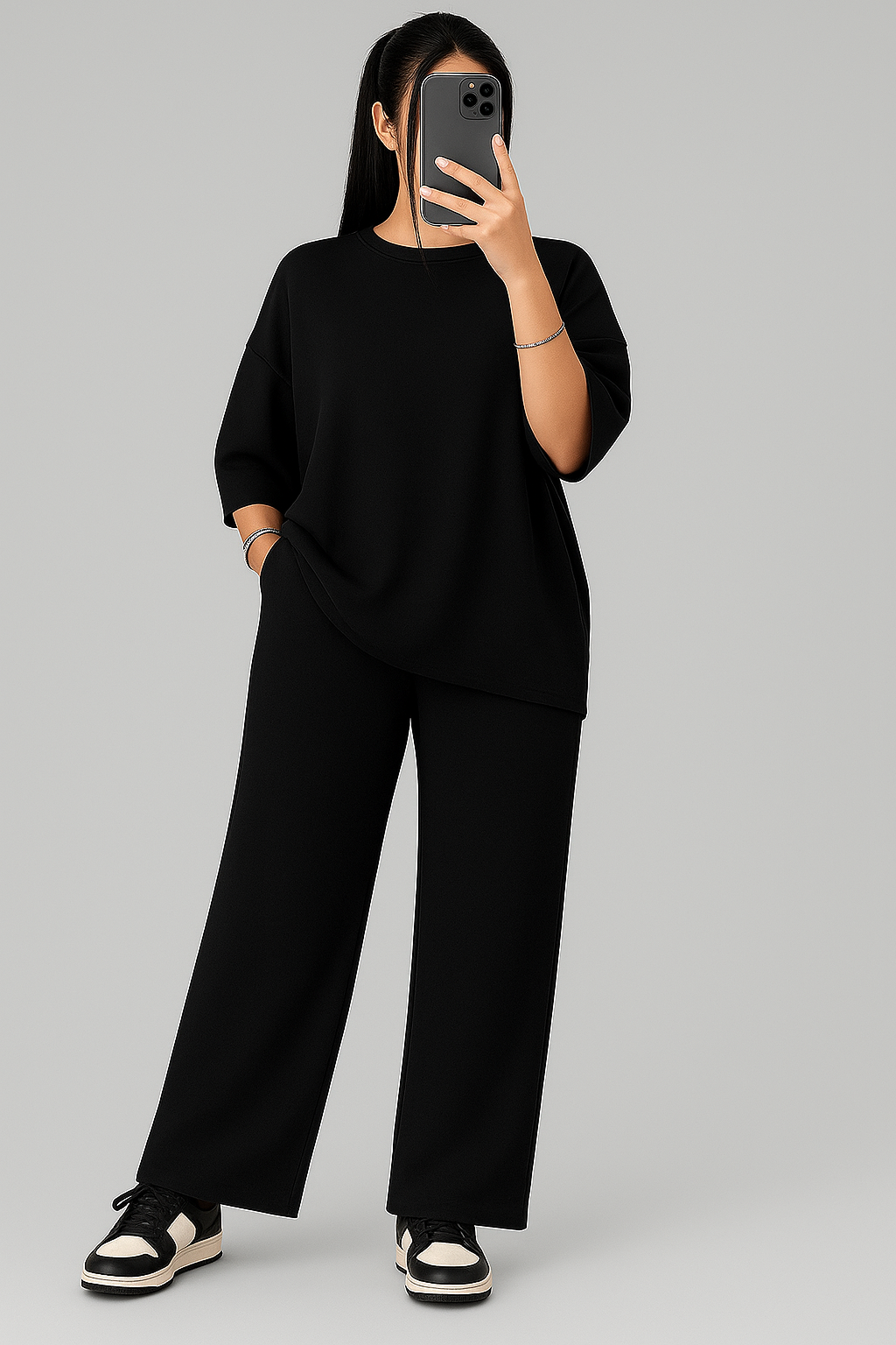Women’s Solid Co-ord Set | Top & Pant Two Piece Outfit – 4 Colors”