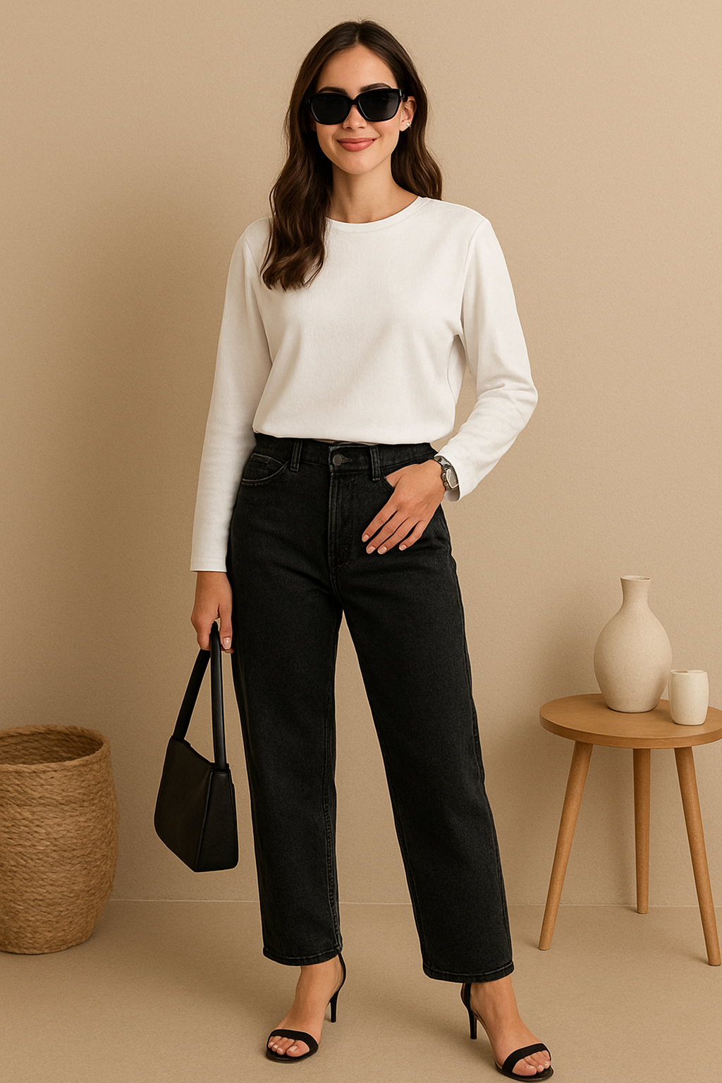 Women’s Full Sleeve Casual T-Shirt – 3 Colors | Oversized Fit Top”