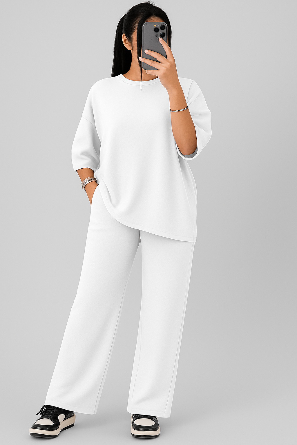 Women’s Solid Co-ord Set | Top & Pant Two Piece Outfit – 4 Colors”