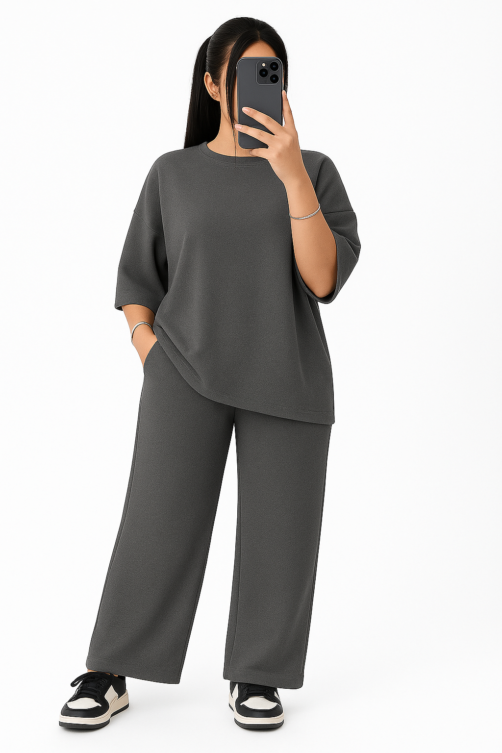Women’s Solid Co-ord Set | Top & Pant Two Piece Outfit – 4 Colors”